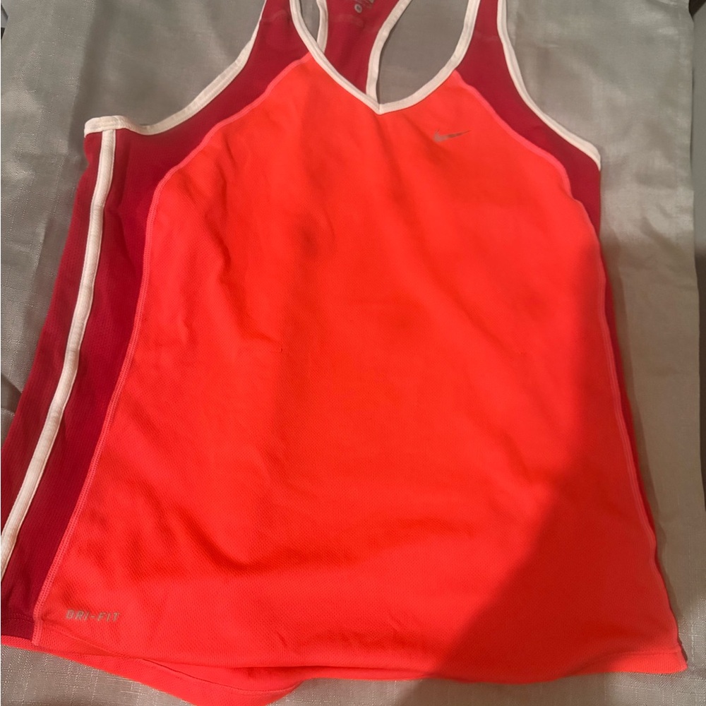 Nike Neon Orange and Pink Tank Top